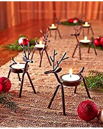 Reindeer Shaped tealight Holder, METALIC-REMSTL