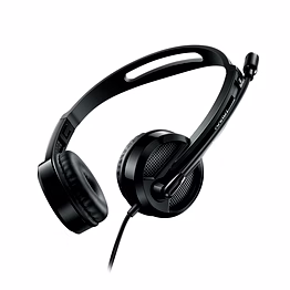 rapoo h100 stereo wired on ear headphones with microphone noise-reduction, 3.5mm port , pc/mac/laptop - black