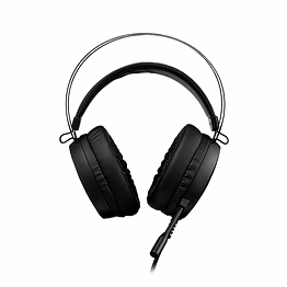 rapoo vh310 wired gaming headset virtual 7.1 channel 50mm sound unit rgb backlit headphone with 360° adjustable noise-canceling microphone for computer pc gamer - black