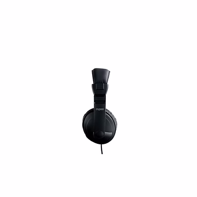 rapoo h150 stereo wired over ear headphones with microphone noise-reduction, usb, pc/mac/laptop/chrome os - black