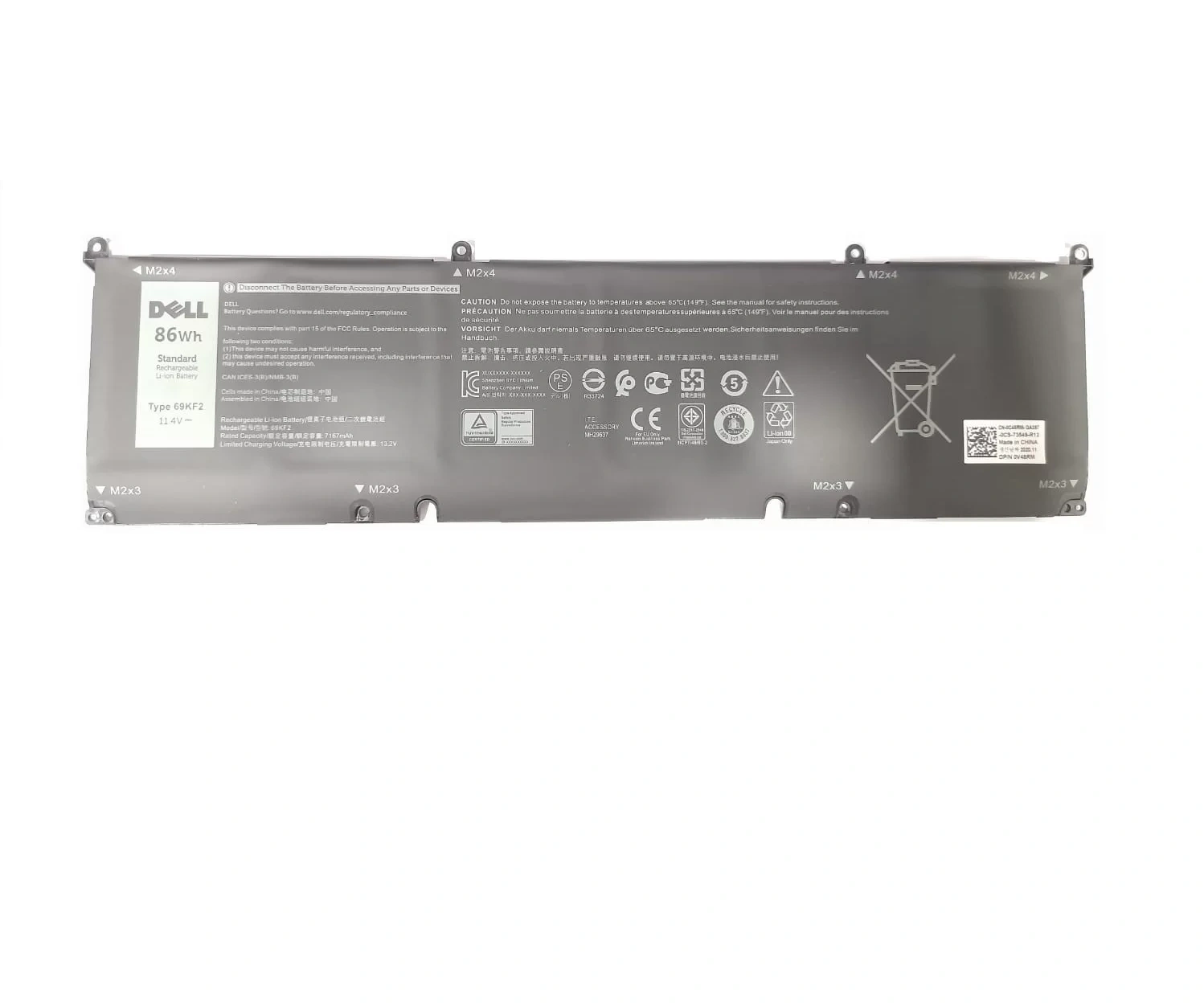 Dell Original 6 Cell 11.4V 86WHr Laptop Battery for Alienware M15 M17 R3 Precision 5550-7323