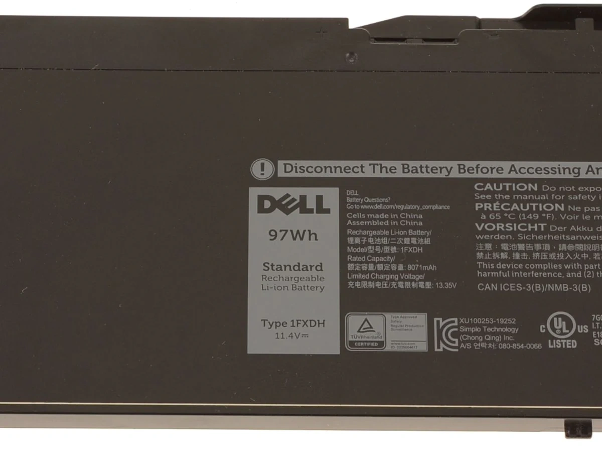 Dell Original 3 Cell 11.4V 97WHr Laptop Battery for Latitude 5501 5511-1