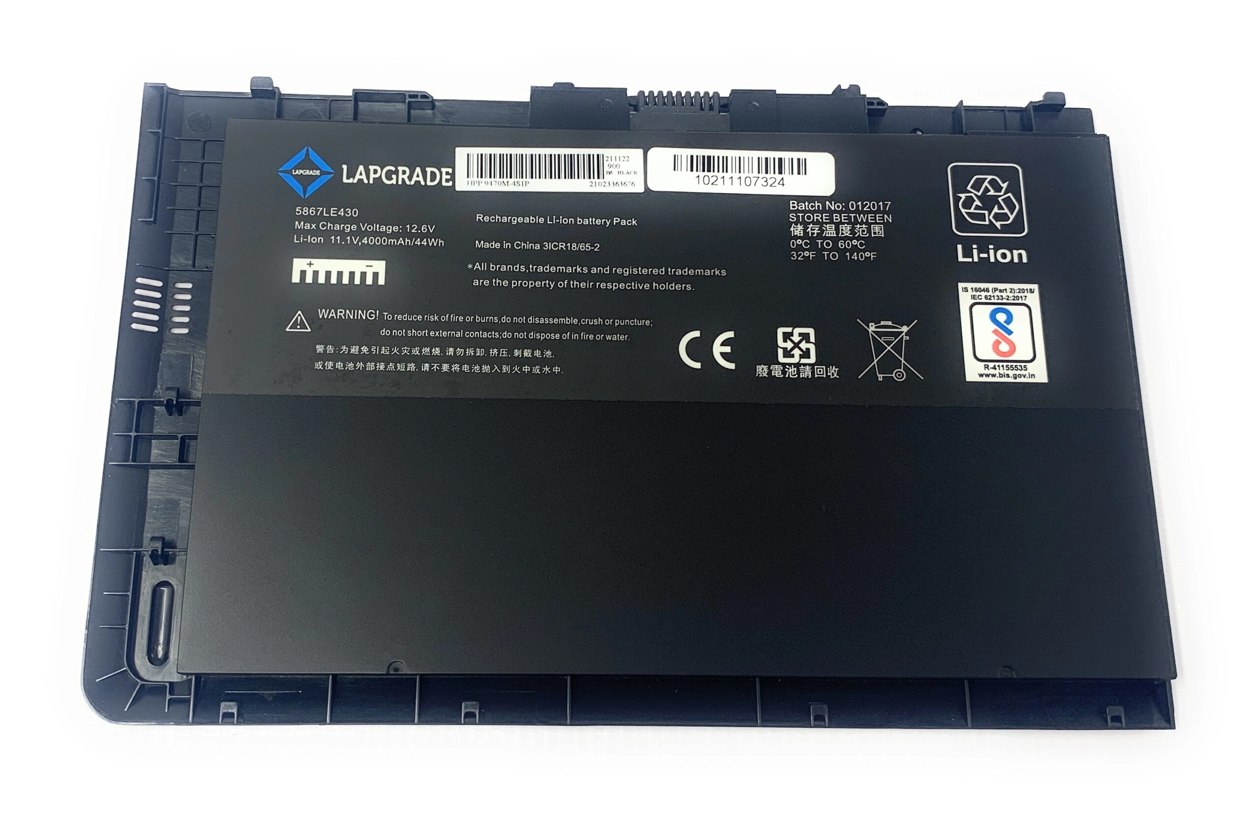 Lapgrade Battery for HP BT04XL for Elitebook Folio 9470 9470m Series-H4Q47AA-6689