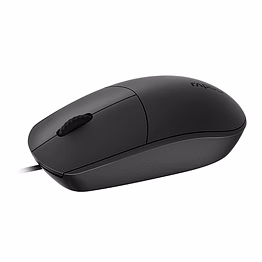 rapoo n100 wired usb mouse, 3 yr warranty, 1600 dpi optical tracking, ambidextrous pc/mac/laptop - black