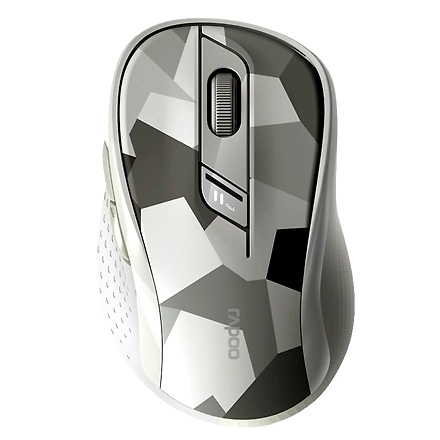 Rapoo Bluetooth Wireless Mouse, M500 Silent Multi Mode Bluetooth 5.0 Mouse, 2.4G Wireless Portable Optical Mouse USB Receiver, 1600 DPI for Laptop, MacBook, PC, Windows, Tablet, Grey-1112