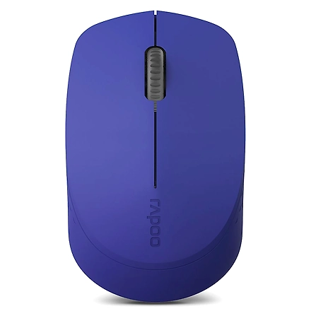Rapoo M100 Ultra Silent Wireless Mouse With Bluetooth Multi-Device Connectivity Upto 3 Devices, Ergonomic Design, 1300 DPI &amp; 10 Meter Range for PC/Laptop/MacBook/Tablet Phones, 3 Years Warranty - Blue-1