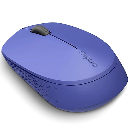 Rapoo M100 Ultra Silent Wireless Mouse With Bluetooth Multi-Device Connectivity Upto 3 Devices, Ergonomic Design, 1300 DPI &amp; 10 Meter Range for PC/Laptop/MacBook/Tablet Phones, 3 Years Warranty - Blue-3