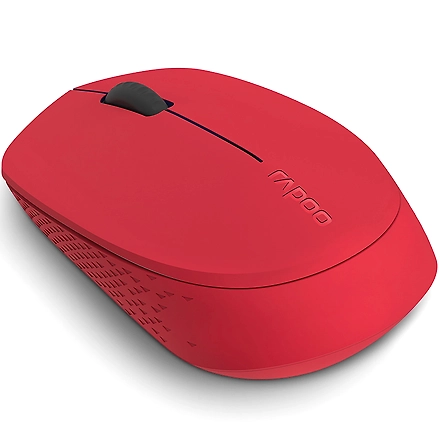 Rapoo M100 Ultra Silent Wireless Mouse With Bluetooth Multi-Device Connectivity Upto 3 Devices, Ergonomic Design, 1300 DPI &amp; 10 Meter Range for PC/Laptop/MacBook/Tablet Phones, 3 Years Warranty - Red-2