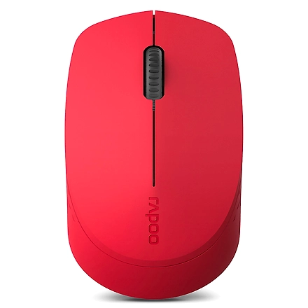 Rapoo M100 Ultra Silent Wireless Mouse With Bluetooth Multi-Device Connectivity Upto 3 Devices, Ergonomic Design, 1300 DPI &amp; 10 Meter Range for PC/Laptop/MacBook/Tablet Phones, 3 Years Warranty - Red-3