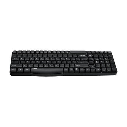 Rapoo E1050 2.4GHz Wireless Optical Keyboard, 10 Meter Transmission Range, Spill-resistant Design, 1000 DPI Mouse, Fn Keys, 12 Multimedia Functions, 3 Years Warranty - Black-2