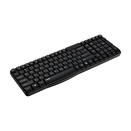 Rapoo E1050 2.4GHz Wireless Optical Keyboard, 10 Meter Transmission Range, Spill-resistant Design, 1000 DPI Mouse, Fn Keys, 12 Multimedia Functions, 3 Years Warranty - Black-3