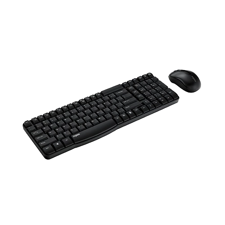 Rapoo X1800S 2.4GHz Wireless Optical Keyboard &amp; Mouse Combo, 10 Meter Transmission Range, Spill-resistant Design, 1000 DPI Mouse, Fn Keys, 12 Multimedia Functions, 3 Years Warranty - Black-1