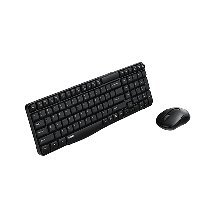 Rapoo X1800S 2.4GHz Wireless Optical Keyboard &amp; Mouse Combo, 10 Meter Transmission Range, Spill-resistant Design, 1000 DPI Mouse, Fn Keys, 12 Multimedia Functions, 3 Years Warranty - Black-2