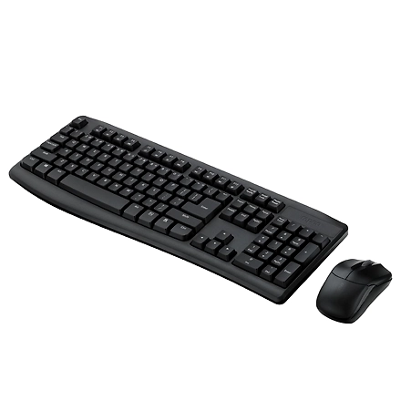 Rapoo X1800Pro 2.4G Wireless Keyboard and Mouse Combo with Spill-resistant and Multimedia hotkeys Design for Laptops Desktops PC-1