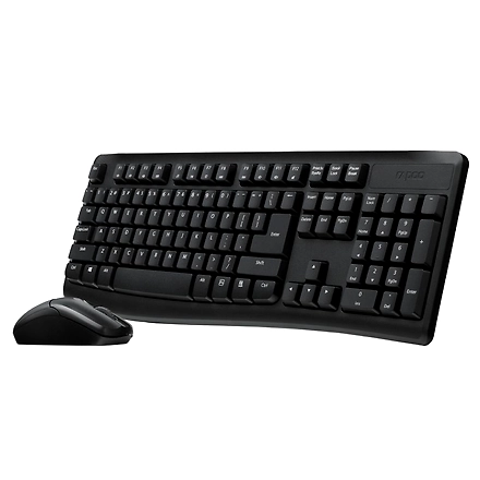 Rapoo X1800Pro 2.4G Wireless Keyboard and Mouse Combo with Spill-resistant and Multimedia hotkeys Design for Laptops Desktops PC-3