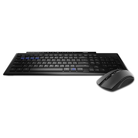 Rapoo 8210M Multi-Mode Keyboard &amp; Mouse Bluetooth 3.0/4.0 Wireless 2.4 GHz 1300 DPI Combo-Black-1
