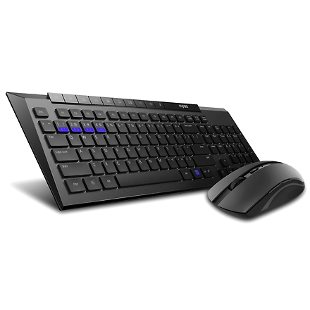 Rapoo 8210M Multi-Mode Keyboard &amp; Mouse Bluetooth 3.0/4.0 Wireless 2.4 GHz 1300 DPI Combo-Black-2