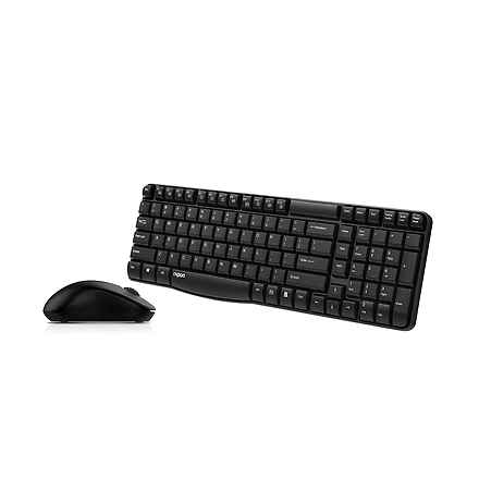 Rapoo X1810 2.4GHz Wireless Optical Keyboard &amp; Mouse Combo, 10 Meter Transmission Range, Spill-resistant Design, 1000 DPI Mouse, Fn Keys, 12 Multimedia Functions, 3 Years Warranty - White-1129