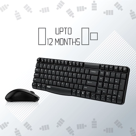 Rapoo X1810 2.4GHz Wireless Optical Keyboard &amp; Mouse Combo, 10 Meter Transmission Range, Spill-resistant Design, 1000 DPI Mouse, Fn Keys, 12 Multimedia Functions, 3 Years Warranty - White-2