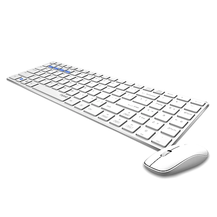 Rapoo 9300m Multi-Device Bluetooth + 2.4Ghz Wireless Keyboard &amp; Mouse Combo Ultra Slim Design, Spill-Resistant, Anodized Aluminum Body Compatible with Windows/PC/Chromebook, 3 Years Warranty - White-2