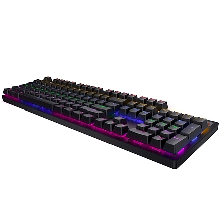 Rapoo V500 Pro Mechanical Gaming Keyboard Cyan Black Edition With Black Switches, Spill-Resistant Design &amp; Aluminium alloy surface cover-2