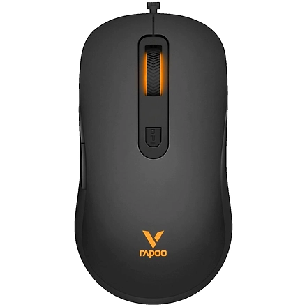 Rapoo V16 with Ergonomic ambidextrous design, Adjustable 2k DPI, 8G acceleration,Breathing light with cyclical changes,Onboard Memory light weight Black.-1