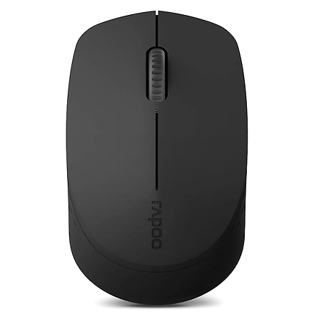 Rapoo M100 Ultra Silent Wireless Mouse With Bluetooth Multi-Device Connectivity Upto 3 Devices, Ergonomic Design, 1300 DPI &amp; 10 Meter Range for PC/Laptop/MacBook/Tablet Phones, 3 Years Warranty - Drak Grey-1