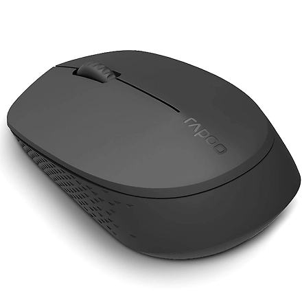 Rapoo M100 Ultra Silent Wireless Mouse With Bluetooth Multi-Device Connectivity Upto 3 Devices, Ergonomic Design, 1300 DPI &amp; 10 Meter Range for PC/Laptop/MacBook/Tablet Phones, 3 Years Warranty - Drak Grey-3