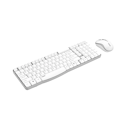 Rapoo X1800S 2.4GHz Wireless Optical Keyboard &amp; Mouse Combo, 10 Meter Transmission Range, Spill-resistant Design, 1000 DPI Mouse, Fn Keys, 12 Multimedia Functions, 3 Years Warranty - White-3