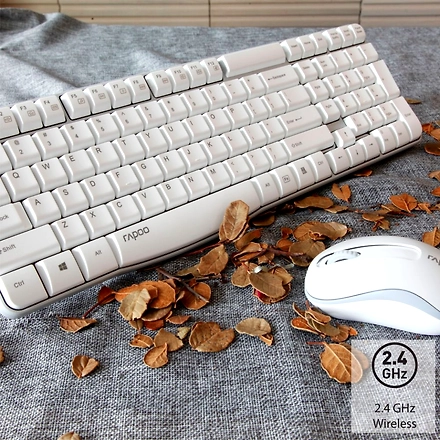 Rapoo X1800S 2.4GHz Wireless Optical Keyboard &amp; Mouse Combo, 10 Meter Transmission Range, Spill-resistant Design, 1000 DPI Mouse, Fn Keys, 12 Multimedia Functions, 3 Years Warranty - White-4
