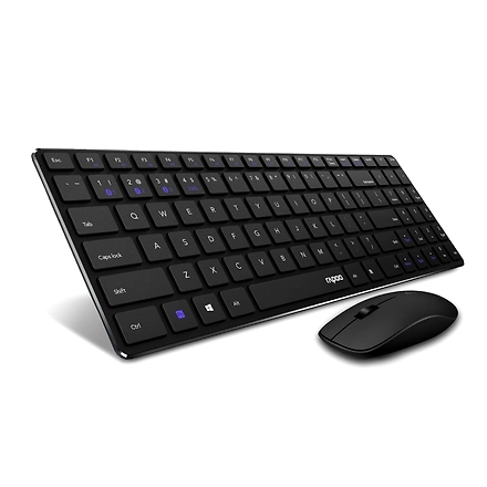 Rapoo 9300m Multi-Device Bluetooth + 2.4Ghz Wireless Keyboard &amp; Mouse Combo Ultra Slim Design, Spill-Resistant, Anodized Aluminum Body Compatible with Windows/PC/Chromebook, 3 Years Warranty - Black-4