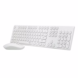 rapoo x260 wireless keyboard and mouse combo set 2.4 ghz with type writer key- white