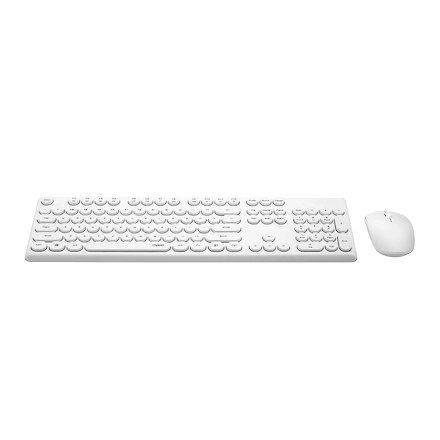 Rapoo X260 Wireless Keyboard and Mouse Combo set 2.4 Ghz with Type Writer Key- White-1