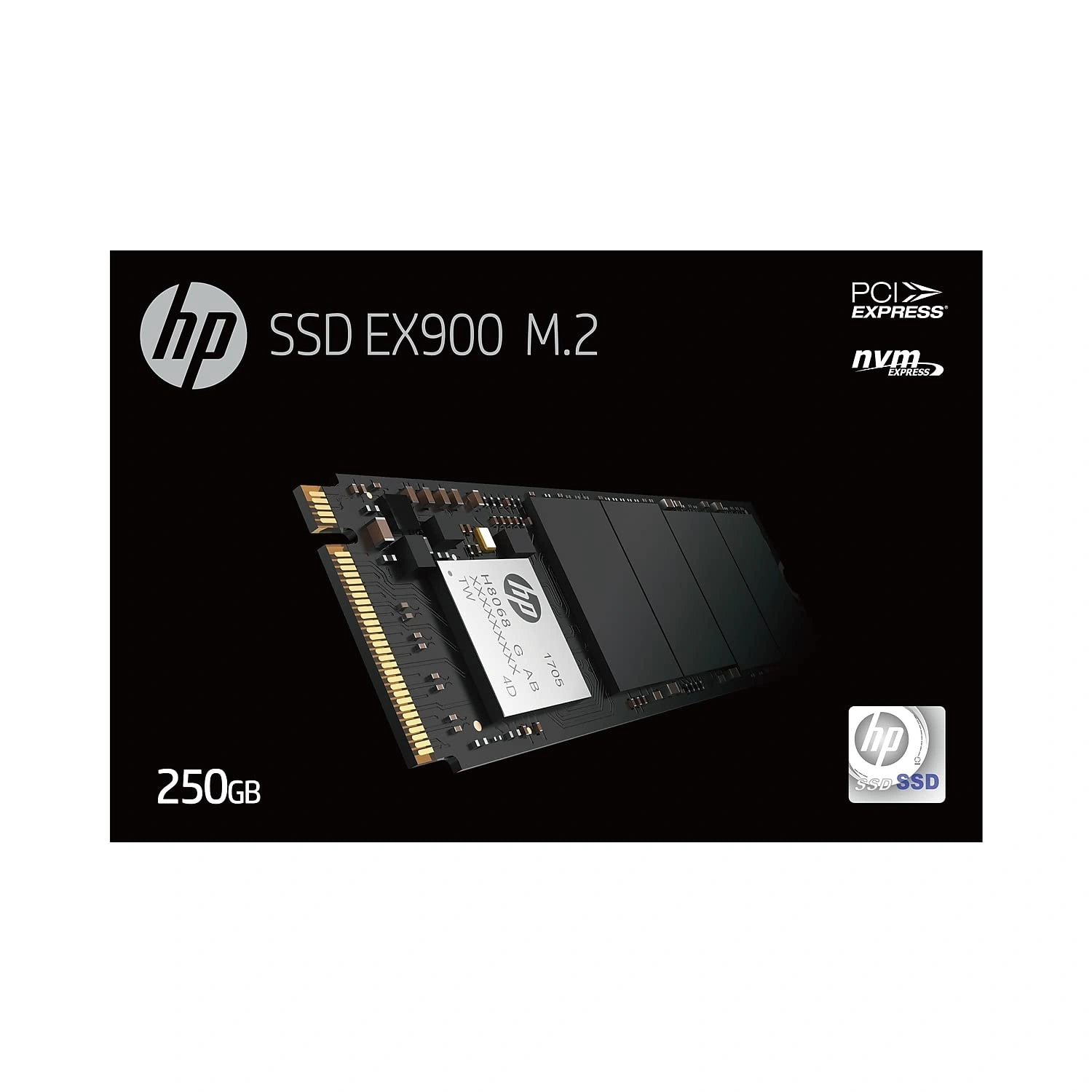 HP EX900 M.2 250GB PCIe 3.0 x4 NVMe 3D TLC NAND Internal Solid State Drive (SSD)-2YY43AA-4