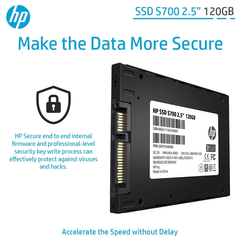 HP SSD S700 2.5 Inch 120GB SATA III 3D NAND Internal Solid State Drive (2DP97AA), Black-1