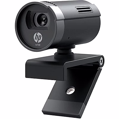 hp w100 480p/30 fps webcam, built-in mic, plug and play, wide-angle view for video calling, skype, zoom, microsoft teams, black-1w4w4aa