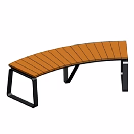 outopia evoke curve without backrest bench