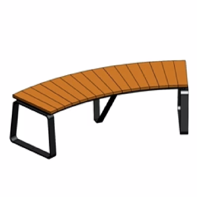 outopia evoke curve without backrest bench