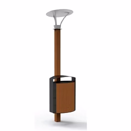 outopia dustbin with lamp-post