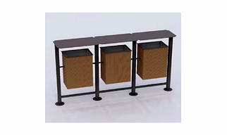 TRIPLE DUSTBIN-2 (with aluminium inner bin)