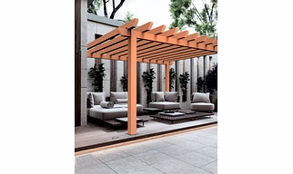 STEAD CLASSIC - WOOD COMPOSITE PERGOLA(4 PILLAR - 10x12)