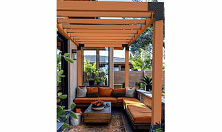STEAD  MODERN - WOOD COMPOSITE PERGOLA(4 PILLAR 16x16)