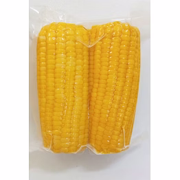 boiled and vacuumed sweet corn on cob