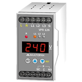 3 phase Voltage Protection Relay - din rail (2 relay)
