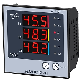 VAF Meter with 100-270  VAC power supply, 3 line display