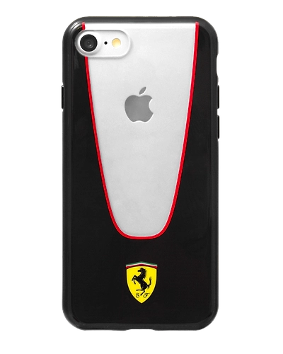 FERRARI - SF - TRANSPARENT TPU IP7 PLUS -APERTA - Black-Black-1