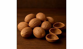 Nutmeg with shell