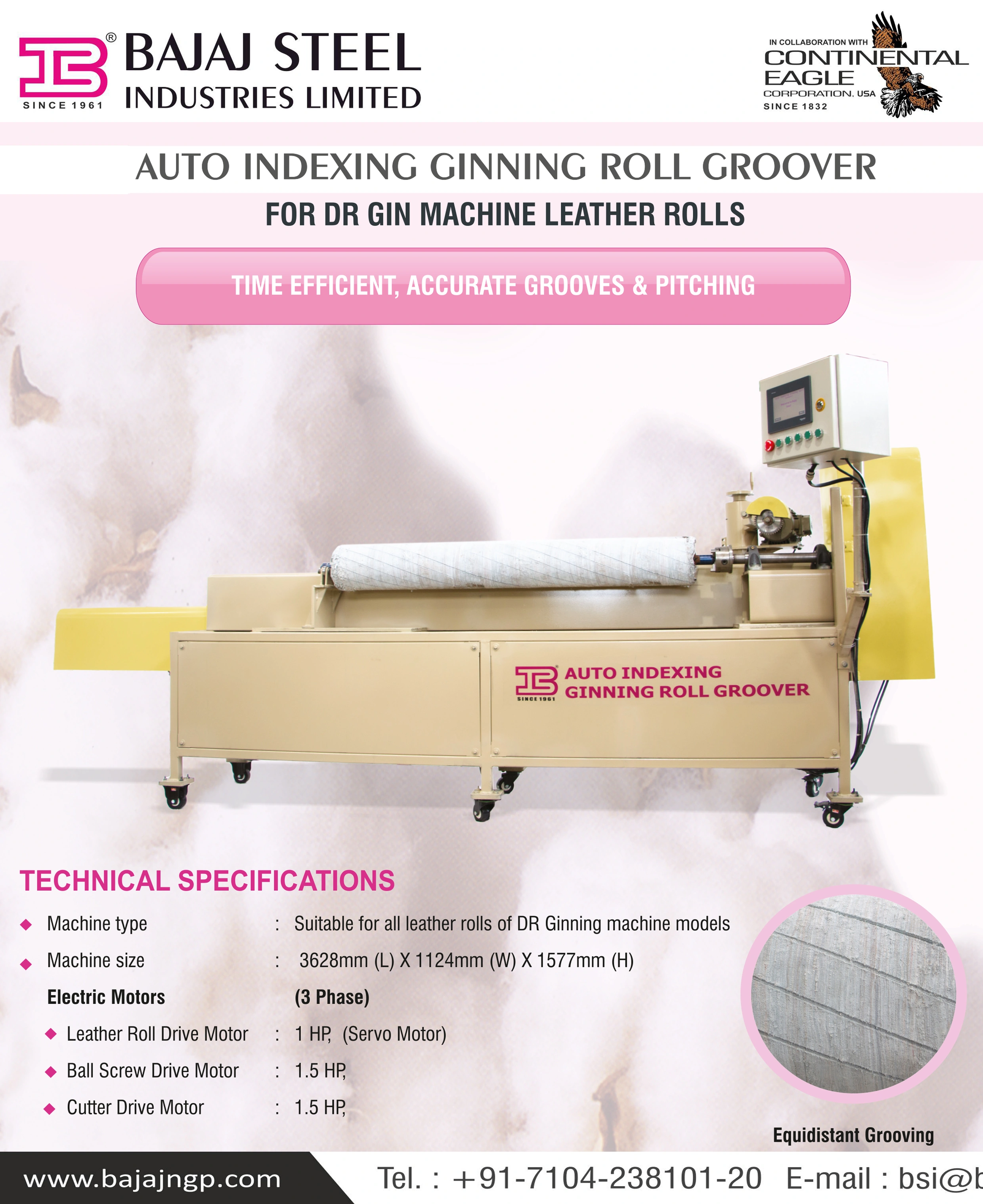 Auto Indexing Ginning Roll Groover-1153