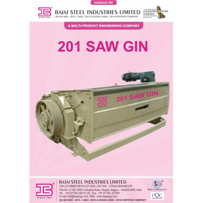 201 Saw Gin Machine Leaflet