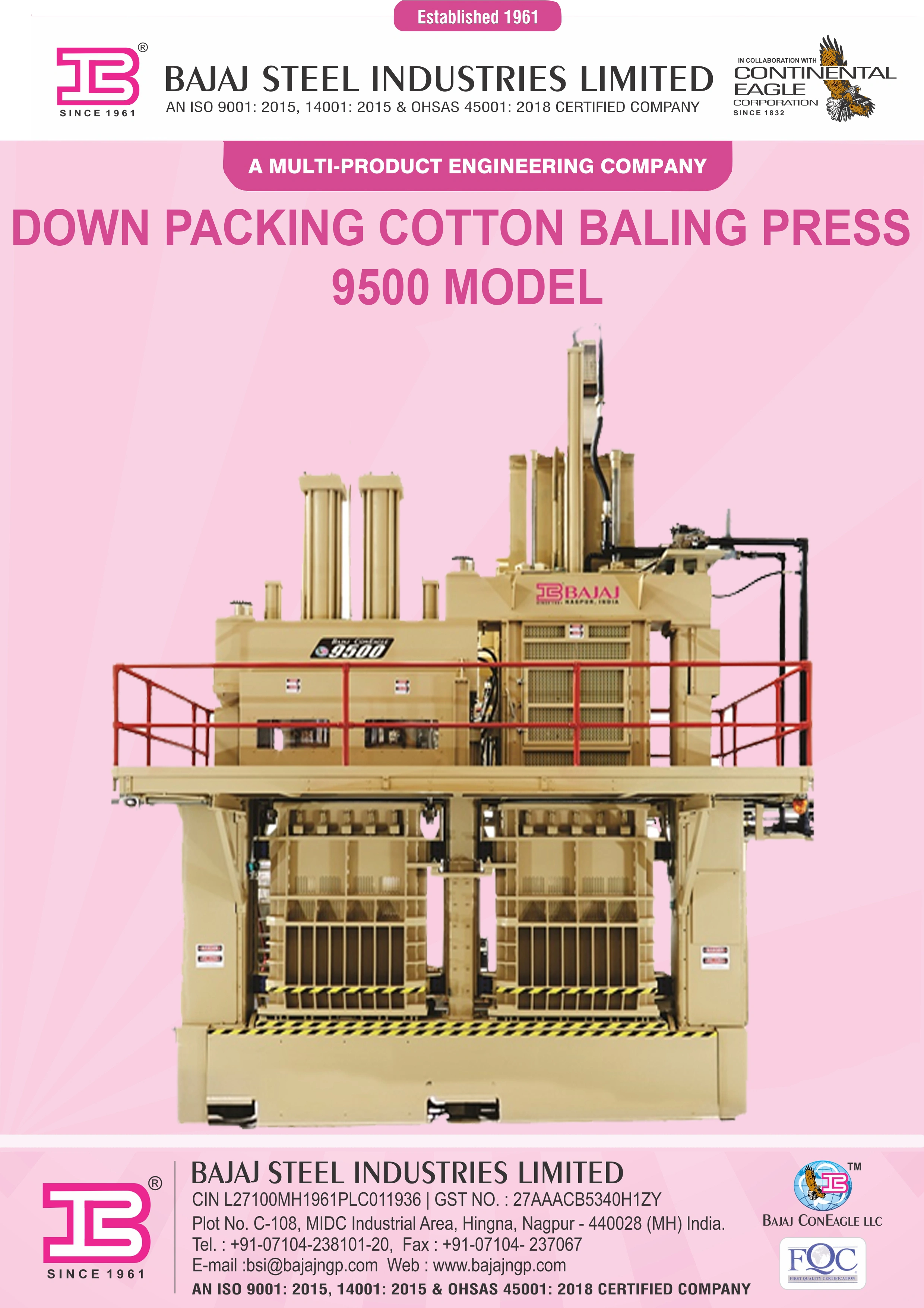 Down Packing Cotton Bailing Press 9500-1006